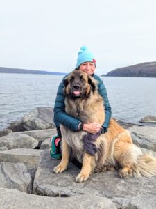 Olivia Coffey and her dog, Gemma